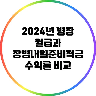 2024년 병장 월급과 장병내일준비적금 수익률 비교