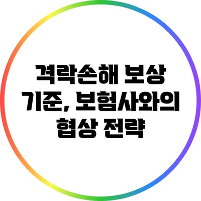 격락손해 보상 기준, 보험사와의 협상 전략