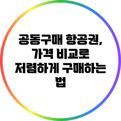 공동구매 항공권, 가격 비교로 저렴하게 구매하는 법