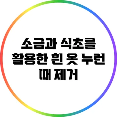 소금과 식초를 활용한 흰 옷 누런 때 제거