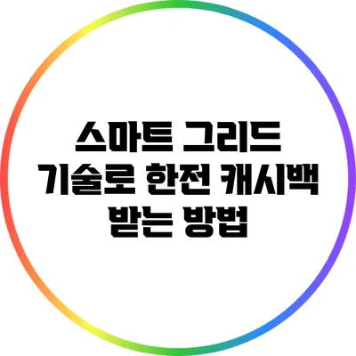 스마트 그리드 기술로 한전 캐시백 받는 방법