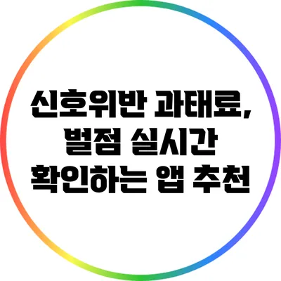 신호위반 과태료, 벌점 실시간 확인하는 앱 추천