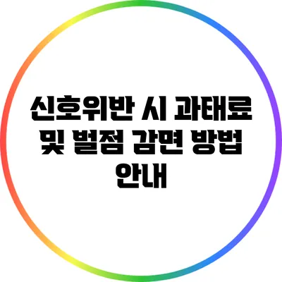 신호위반 시 과태료 및 벌점 감면 방법 안내