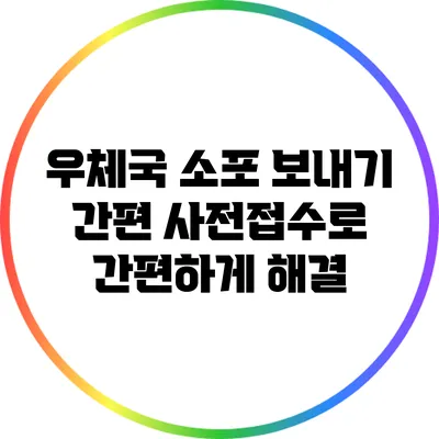 우체국 소포 보내기: 간편 사전접수로 간편하게 해결