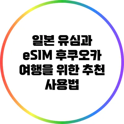 일본 유심과 eSIM: 후쿠오카 여행을 위한 추천 사용법