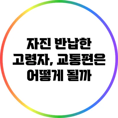 자진 반납한 고령자, 교통편은 어떻게 될까?