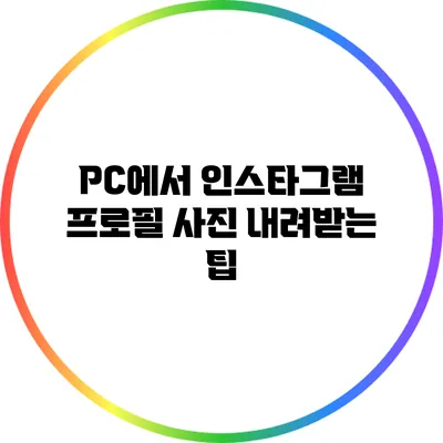 PC에서 인스타그램 프로필 사진 내려받는 팁