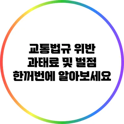 교통법규 위반 과태료 및 벌점 한꺼번에 알아보세요