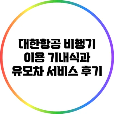 대한항공 비행기 이용: 기내식과 유모차 서비스 후기