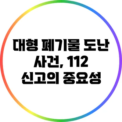 대형 폐기물 도난 사건, 112 신고의 중요성