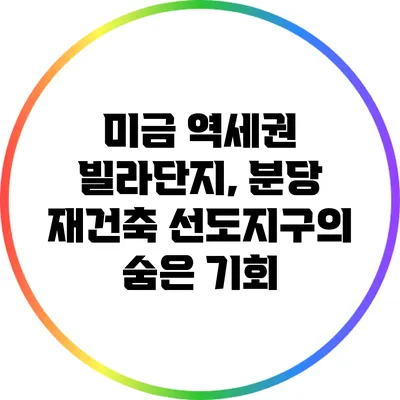 미금 역세권 빌라단지, 분당 재건축 선도지구의 숨은 기회