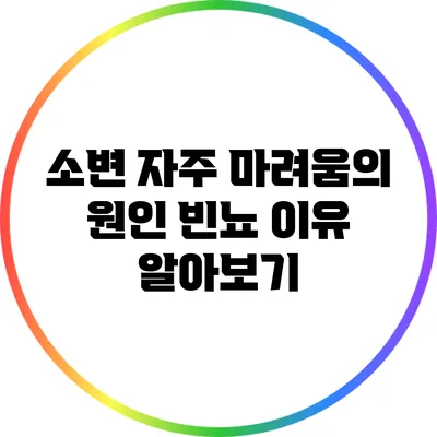 소변 자주 마려움의 원인: 빈뇨 이유 알아보기