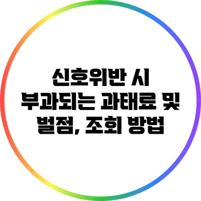 신호위반 시 부과되는 과태료 및 벌점, 조회 방법