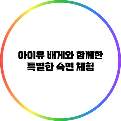 아이유 배게와 함께한 특별한 숙면 체험