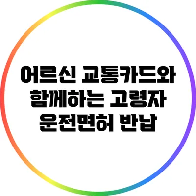 어르신 교통카드와 함께하는 고령자 운전면허 반납