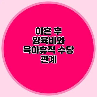 이혼 후 양육비와 육아휴직 수당 관계