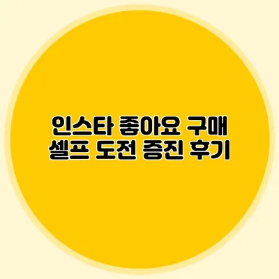 인스타 좋아요 구매 셀프 도전 증진 후기
